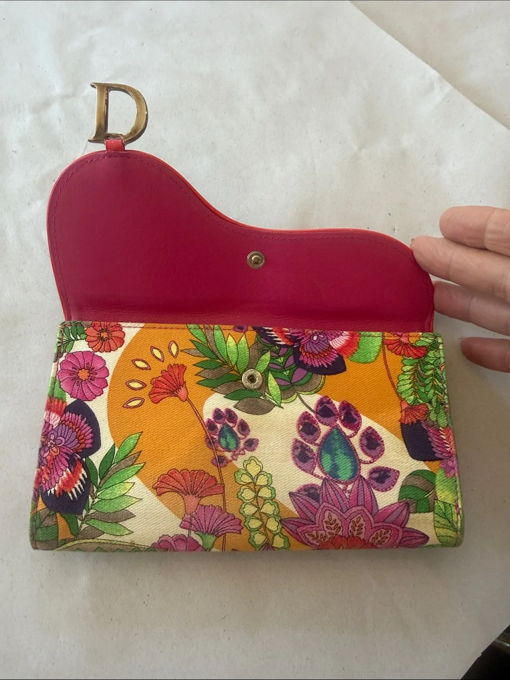 Dior Multicolor Floral Fold-Over Wallet